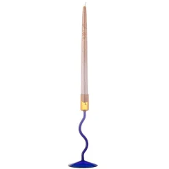 Ada Glass Candle Holder - Blue
