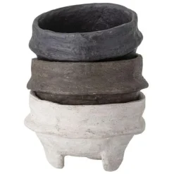 Asbjorn Paper Mache Deco Bowl White - Set of 3