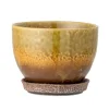 Betje Stoneware Flowerpot with Saucer - Yellow