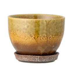 Betje Stoneware Flowerpot with Saucer - Yellow