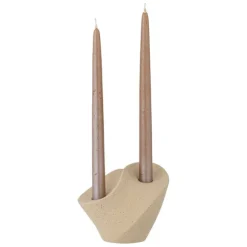 Brent Stoneware Candle Holder - Nature