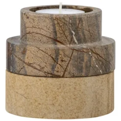 Dalin Sandstone Candlestick/Votive - Brown