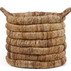 dBodhi Caterpillar Sago Round Basket Two Tone