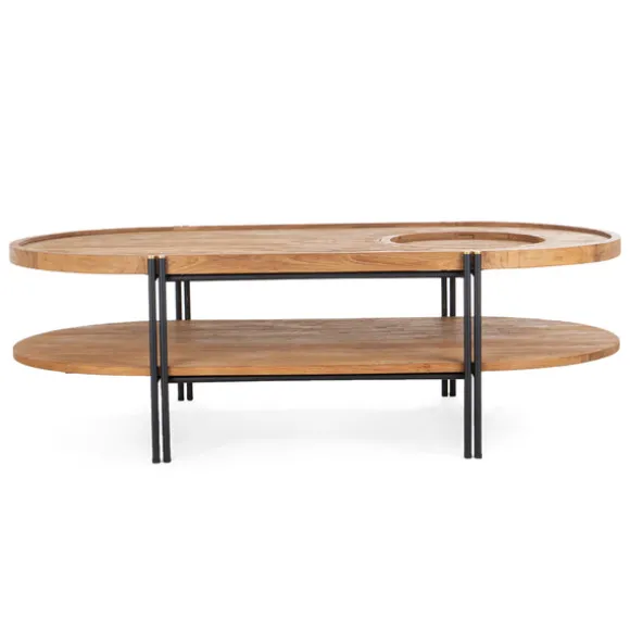 dBodhi Coco Oval Two Tier Coffee Table with Tray