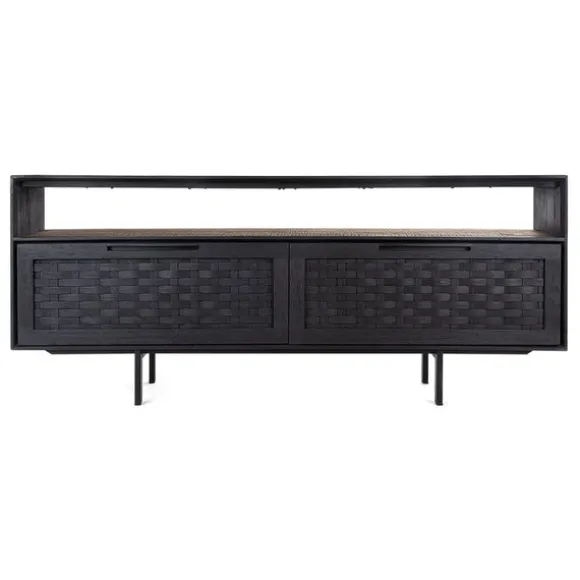 dBodhi Karma Charcoal Low Dresser - 2 Drawers/1 Open Rack