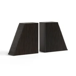 Ethnicraft Mahogany Grooves Bookends - Set of 2