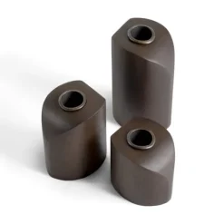 Ethnicraft Mahogany PI Candle Holders - Set of 3