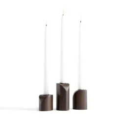 Ethnicraft Mahogany PI Candle Holders - Set of 3