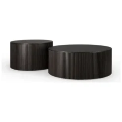 Ethnicraft Mahogany Roller Max Round Coffee Table