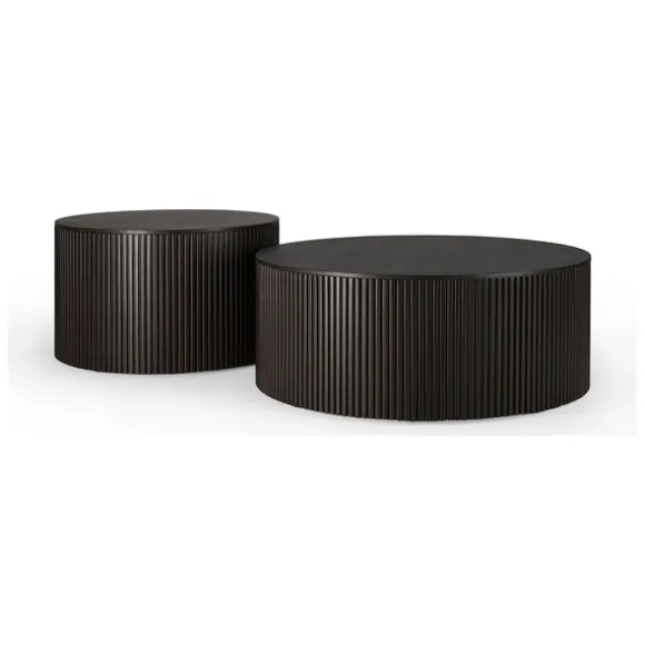 Ethnicraft Mahogany Roller Max Round Coffee Table