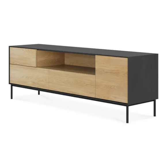 Ethnicraft Oak Blackbird TV Cupboard - 1 Doors/1 Flip-down Door/2 Drawers