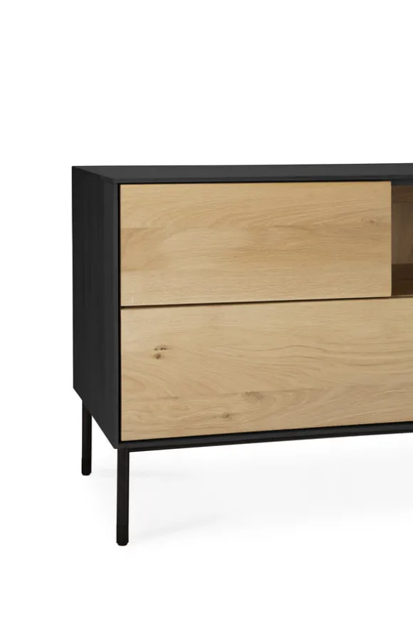 Ethnicraft Oak Blackbird TV Cupboard - 1 Doors/1 Flip-down Door/2 Drawers