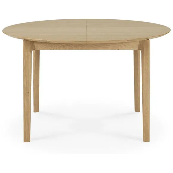 Ethnicraft Oak Bok Round Extendable Dining Table