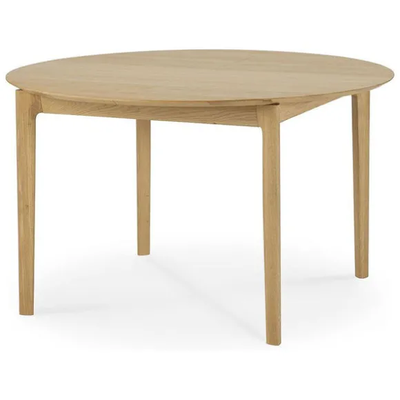 Ethnicraft Oak Bok Round Extendable Dining Table