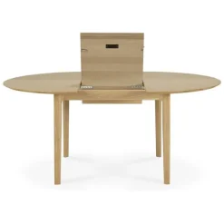 Ethnicraft Oak Bok Round Extendable Dining Table