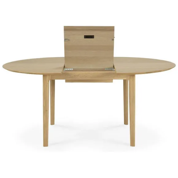 Ethnicraft Oak Bok Round Extendable Dining Table