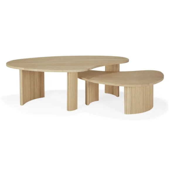 Ethnicraft Oak Boomerang Coffee Table