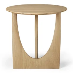 Ethnicraft Oak Geometric Side Table