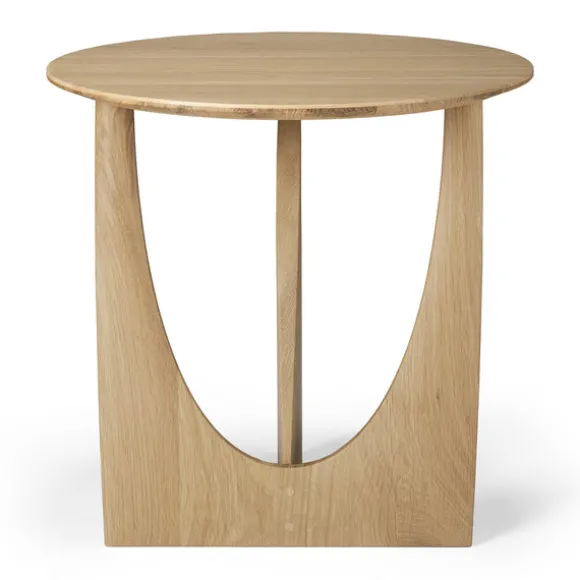 Ethnicraft Oak Geometric Side Table
