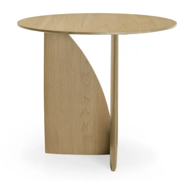 Ethnicraft Oak Geometric Side Table