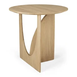 Ethnicraft Oak Geometric Side Table