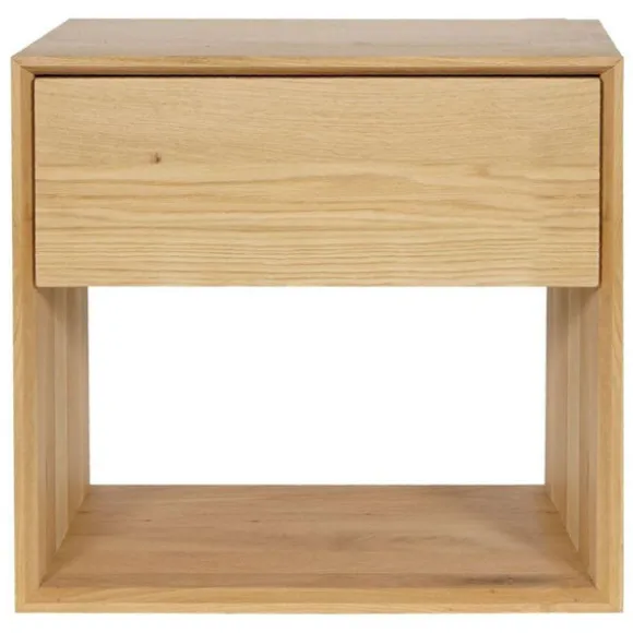 Ethnicraft Oak Nordic 1 Drawer Bedside Table Tall