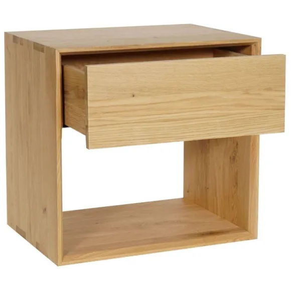Ethnicraft Oak Nordic 1 Drawer Bedside Table Tall