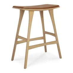 Ethnicraft Oak Osso Counter Stool - Leather