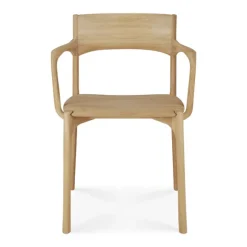 Ethnicraft Oak PI Dining Chair with Armrest