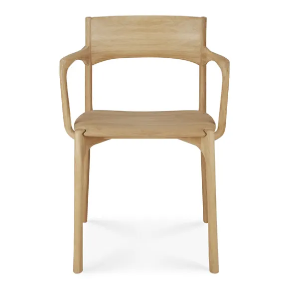 Ethnicraft Oak PI Dining Chair with Armrest