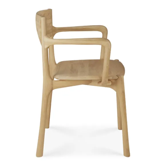 Ethnicraft Oak PI Dining Chair with Armrest
