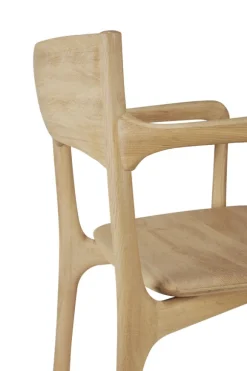 Ethnicraft Oak PI Dining Chair with Armrest