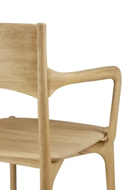 Ethnicraft Oak PI Dining Chair with Armrest