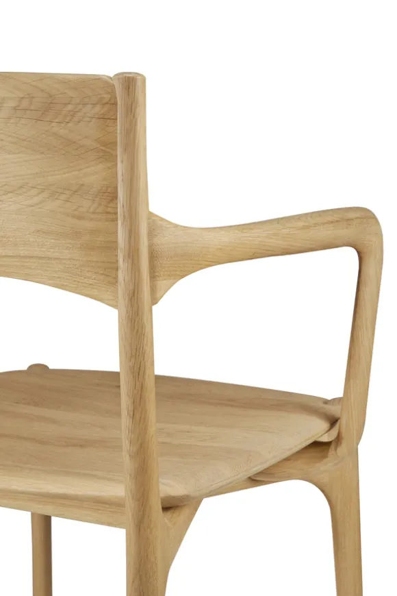 Ethnicraft Oak PI Dining Chair with Armrest