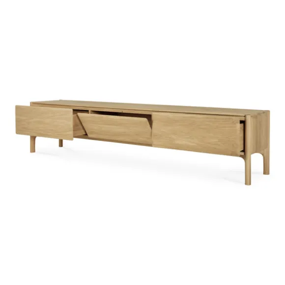 Ethnicraft Oak PI TV Cupboard - 1 Flip-down Door/2 Drawers