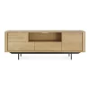 Ethnicraft Oak Shadow Entertainment Unit - 1 Door/1 Flip-down Door/ 2 Drawers
