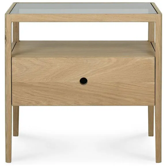 Ethnicraft Oak Spindle Bedside Table
