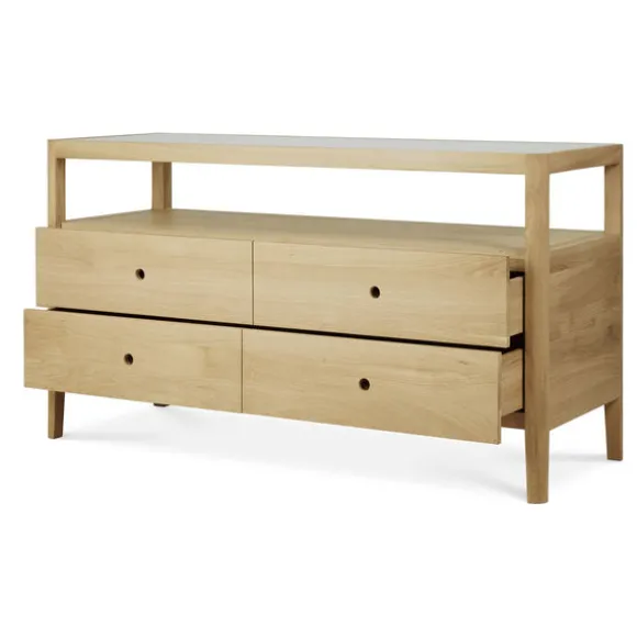 Ethnicraft Oak Spindle Dresser - 4 Drawers
