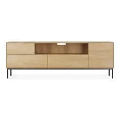 Ethnicraft Oak Whitebird TV Cupboard - 1 Doors/1 Flip-down Door/2 Drawers