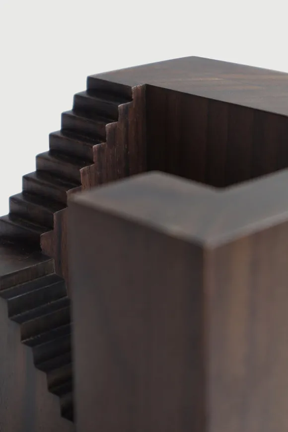 Ethnicraft Rosewood Cube Sculpture