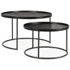 Ethnicraft Round Tray Coffee Table - Set of 2