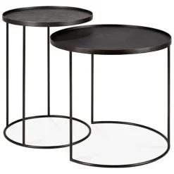 Ethnicraft Round Tray Side Table - Set of 2