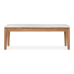 Ethnicraft Teak Bok Outdoor 2 Seater Bench - Fabric