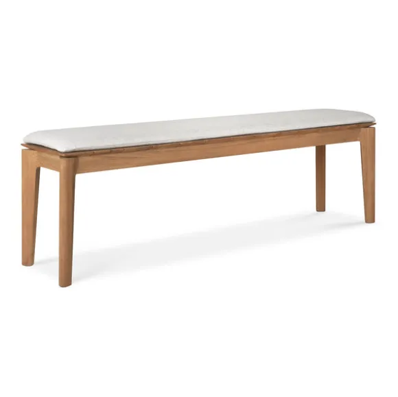 Ethnicraft Teak Bok Outdoor 3 Seater Bench - Fabric