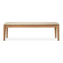 Ethnicraft Teak Bok Outdoor 3 Seater Bench - Fabric