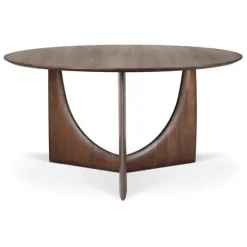 Ethnicraft Teak Geometric Round Dining Table