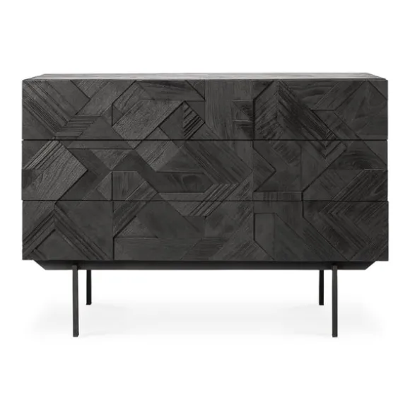 Ethnicraft Teak Graphic Chest of Drawers - 3 Drawers