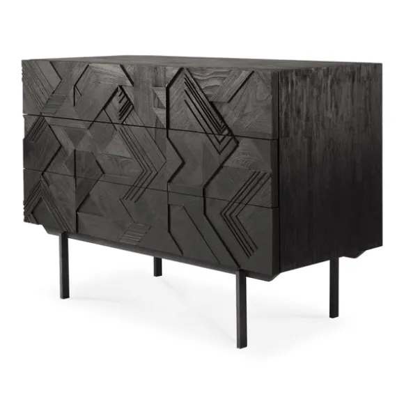 Ethnicraft Teak Graphic Chest of Drawers - 3 Drawers