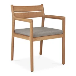 Ethnicraft Teak Jack Outdoor Dining Chair - Fabric