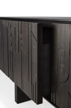 Ethnicraft Teak Mosaic TV Cupboard - 1 Flip-down Door/1 Drawer
